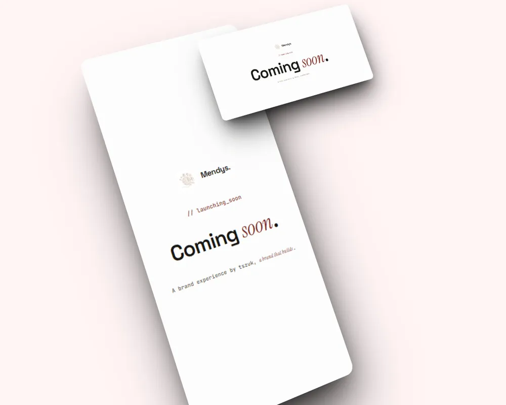 The playful, inviting shopping experience created for Mendys Online Shop.
