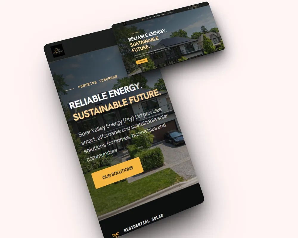 The warm, sunlit brand experience created for Solar Valley Energies.
